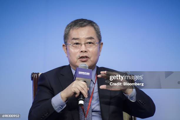 Li Yang, chairman of the National Institution for Finance and Development, speaks during the Lujiazui Forum in Shanghai, China, on Tuesday, June 20,...