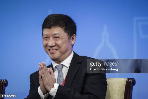 Shi Lei, managing director of Shanghai Fudan Microelectronics Group, speaks during the Lujiazui Forum in Shanghai, China, on Tuesday, June 20, 2017....