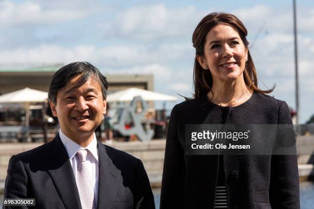 Crown Prince Naruhito of Japan on a boat trip with Crown Princess Mary of Denmark on June 20 Copenhagen, Denmark. The trip went through the channel...