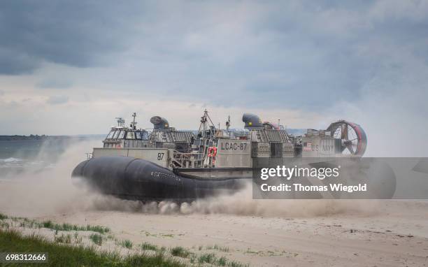 Landing Craft Air Cushion is pictured during an Amphibious Landing Exercise on June 08, 2017 in Oldenburg, Germany.