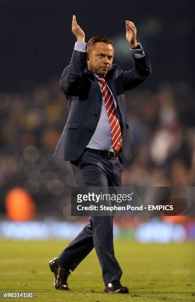 Doncaster Rovers' Manager Paul Dickov after the match