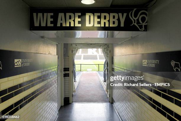 View to the pitch from the iPro Stadium tunnel