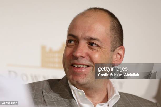 Gareth Neame attends the Downtown Abbey: The Exhibition press conference at the Sands Expo and Convention Centre on June 20, 2017 in Singapore.