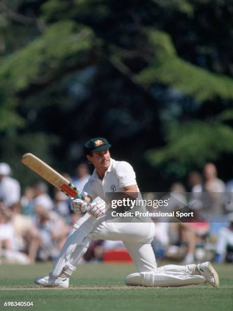 Mike Veletta batting for Australia during the tour match between Lavinia, Duchess of Norfolk's XI and the Australians at Arundel, 7th May 1989....