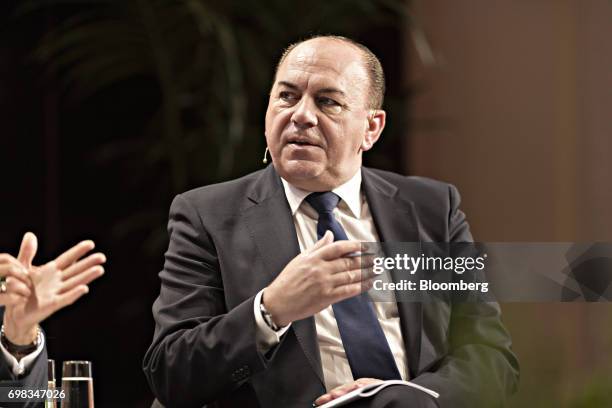 Axel Weber, chairman of UBS Group AG, speaks during the Swiss International Finance Forum in Bern, Switzerland, on Tuesday, June 20, 2017. European...