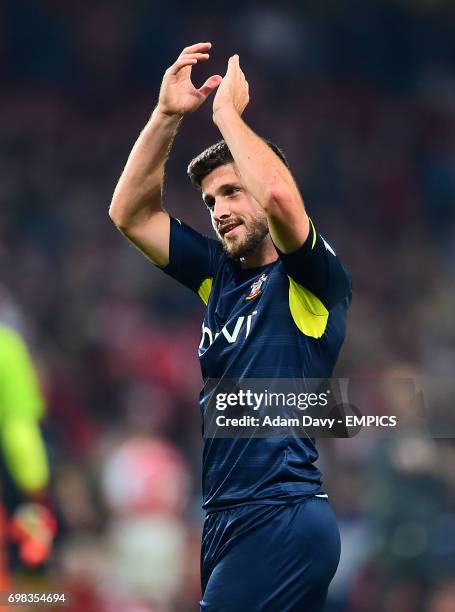 Southampton's Shane Long applauds the fans after the game