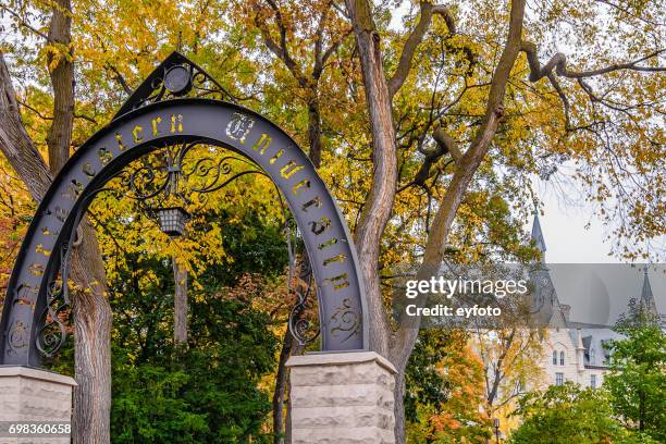 northwestern university gate - evanston illinois stock pictures, royalty-free photos & images