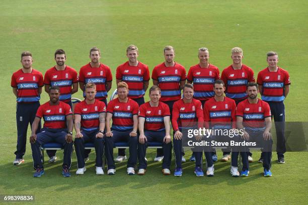 The England team, Jonathan Bairstow, Sam Billings, Jos Buttler, Mason Crane, Tom Curran, Liam Dawson, Alex Hales, Chris Jordan, Liam Livingstone,...