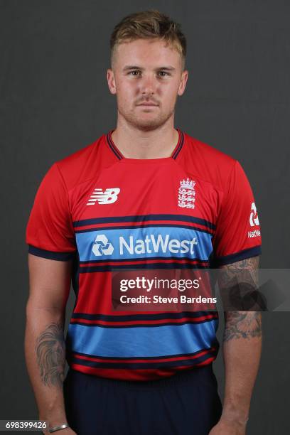 Jason Roy of England poses for a portrait ahead of the Twenty20 International between England and South Africa at Ageas Bowl on June 20, 2017 in...