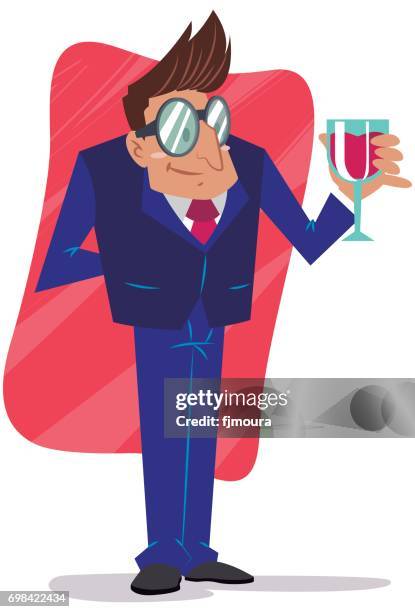 man drinking wine - man drinking alone stock illustrations
