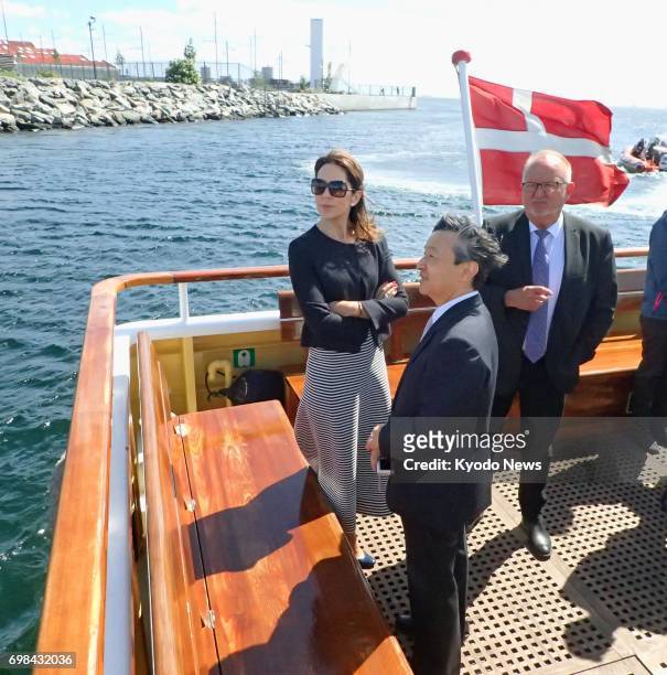 Japan's Crown Prince Naruhito and Denmark's Crown Princess Mary cruise through Copenhagen harbor on June 20, 2017. ==Kyodo