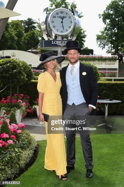 Aksel Lund Svindal and guest on day 1 of Royal Ascot at Ascot Racecourse on June 20, 2017 in Ascot, England.