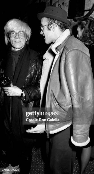 Keith Haring and Andy Warhol sighted on December 15, 1986 at The Tunnel in New York City.