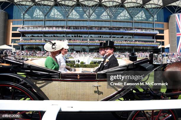 Catherine, Duchess of Cambridge, Sophie, Countess of Wessex, Prince William, Duke of Cambridge and Prince Edward, Earl of Wessex on day 1 of Royal...