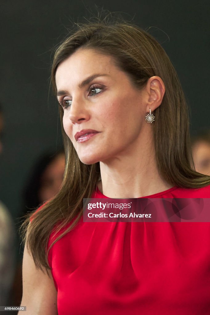 Queen Letizia of Spain Attends 'Toma La Palabra' In Asturias