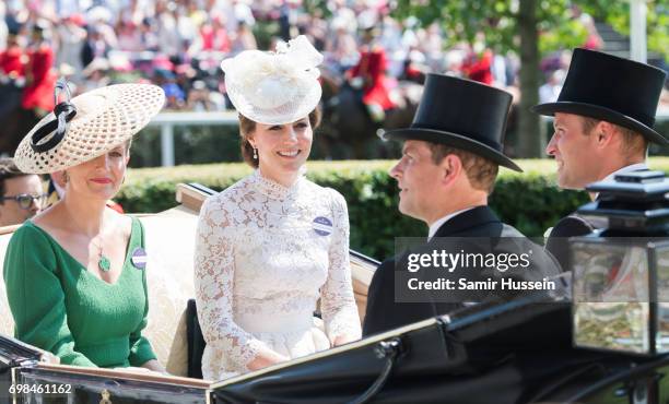 Sophie, Countess of Wessex, Catherine, Duchess of Cambridge, Prince Edward, Earl of Wessex and Prince William, Duke of Cambridge attend Royal Ascot...