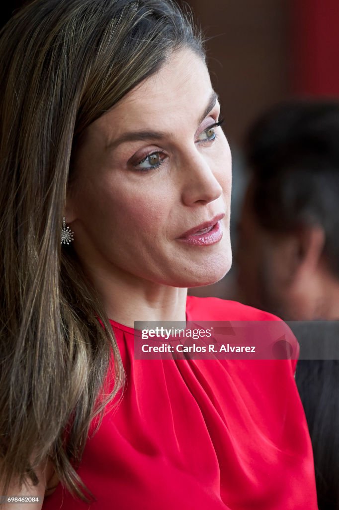 Queen Letizia of Spain Attends 'Toma La Palabra' in Aviles