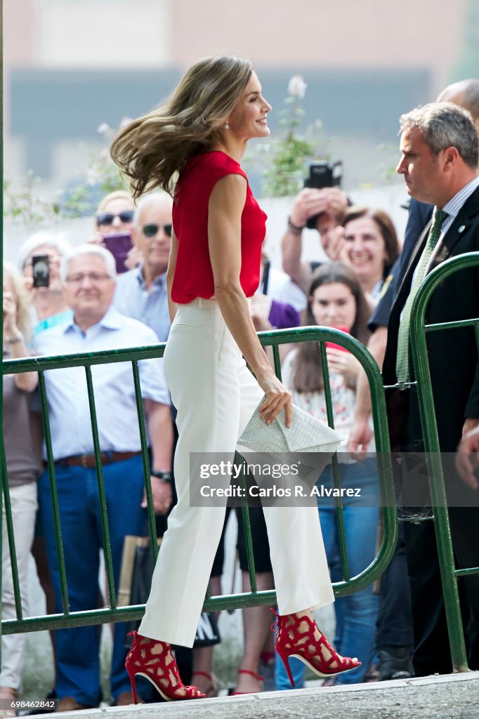 Queen Letizia of Spain Attends 'Toma La Palabra' in Aviles