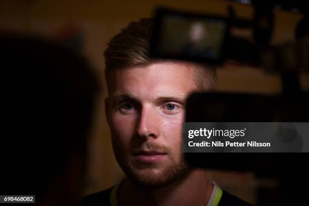 Anton Cajtoft of Sweden during the Swedish U21 national team press conference at IBB Grand Hotel Lublinianka on June 20, 2017 in Lublin, Poland.