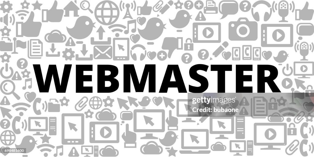 Webmaster on Technology Internet Communications Vector Icon Background