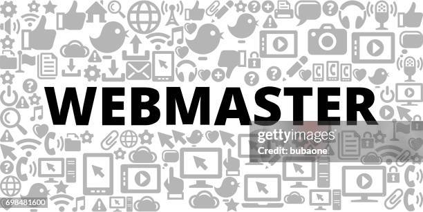 webmaster on technology internet communications vector icon background - webmaster in stock illustrations