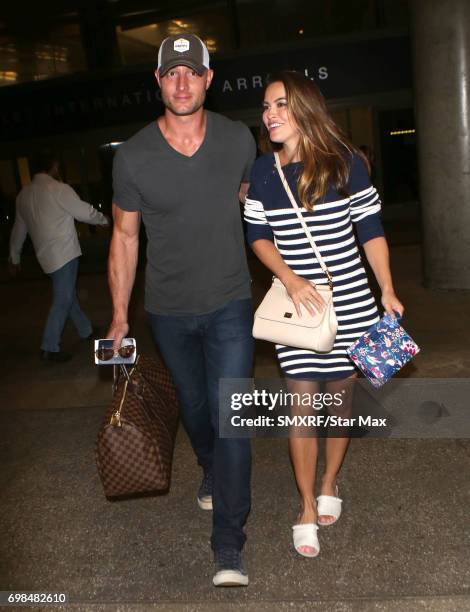 Justin Hartley and Chrishell Stause are seen on June 18, 2017 in Los Angeles, California.