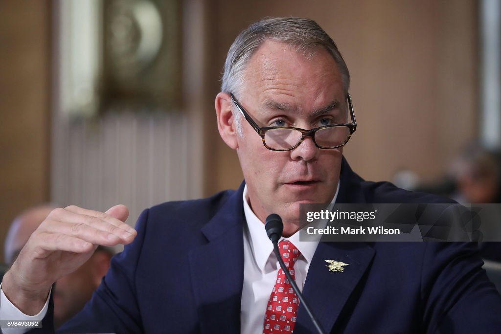 Interior Secretary Ryan Zinke Testifies To Senate Hearing On Department's Budget