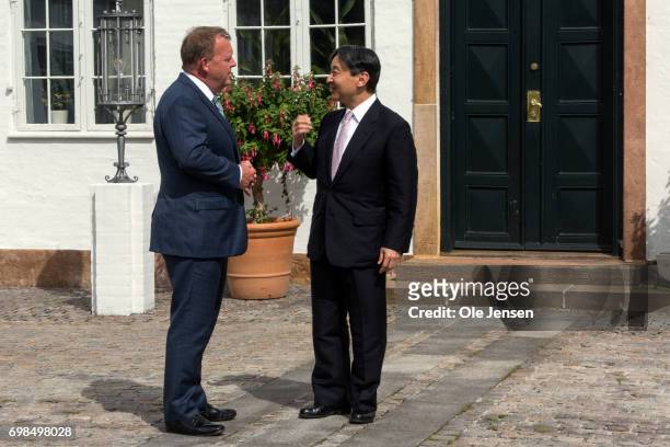 Crown Prince Naruhito of Japan visits Danish Prime MinisterLarsLoekke Rasmussen at the PM'sofficial residence Marienborg on June 20 Kongens Lyngby,...