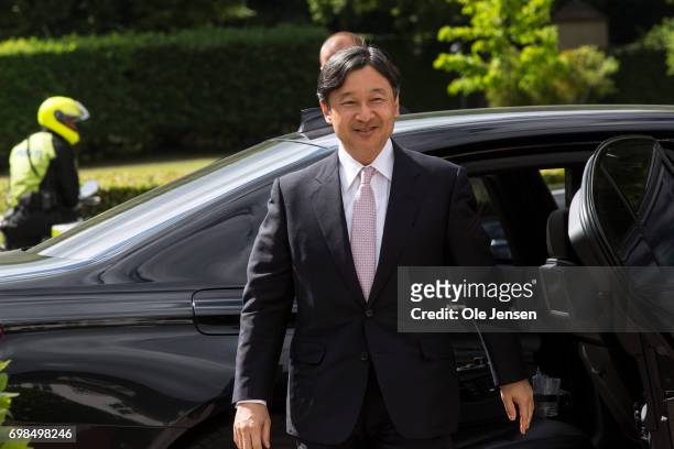Crown Prince Naruhito of Japan arrives to Marienborg to visit Danish Prime MinisterLarsLoekke Rasmussen on June 20 Kongens Lyngby, Denmark. Crown...
