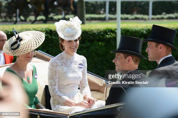 Catherine, Duchess of Cambridge, Sophie, Countess of Wessex, Prince William, Duke of Cambridge and Prince Edward, Earl of Wessex on day 1 of Royal...