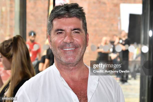 Simon Cowell attends the first day of auditions for the X Factor at The Titanic Hotel on June 20, 2017 in Liverpool, England.