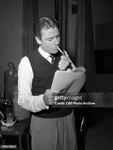 Pictured is Peter Lawford starring in The Camel Screen Guild Players adaptation of the theatrical film Adorable. Broadcast from Hollywood, CA on CBS...