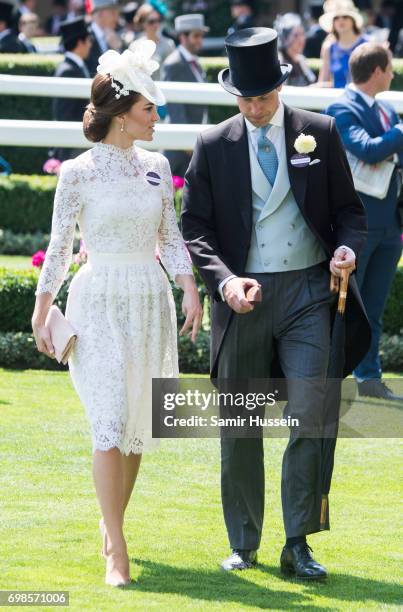 Catherine, Duchess of Cambridge and Prince William, Duke of Cambridge attend Royal Ascot 2017 at Ascot Racecourse on June 20, 2017 in Ascot, England.