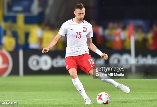 Jaroslaw Jach during the UEFA European Under-21 match between Poland and Sweden at Arena Lublin on June 19, 2017 in Lublin, Poland.