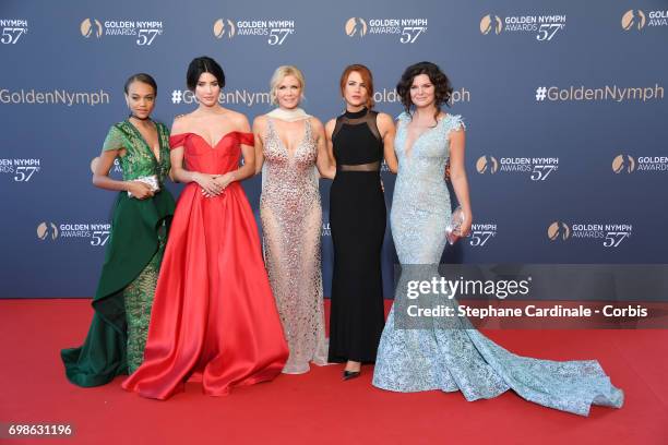 Reign Edwards, Jacqueline MacInnes Wood, Katherine Kelly Lang, Courtney Hope and Heather Tom attend the 57th Monte Carlo TV Festival : Closing...