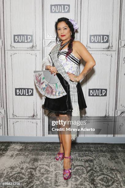 Singer-songwriter, Lila Downs visits Build to discuss BRIC "Celebrate Brooklyn!" Festival at Build Studio on June 20, 2017 in New York City.