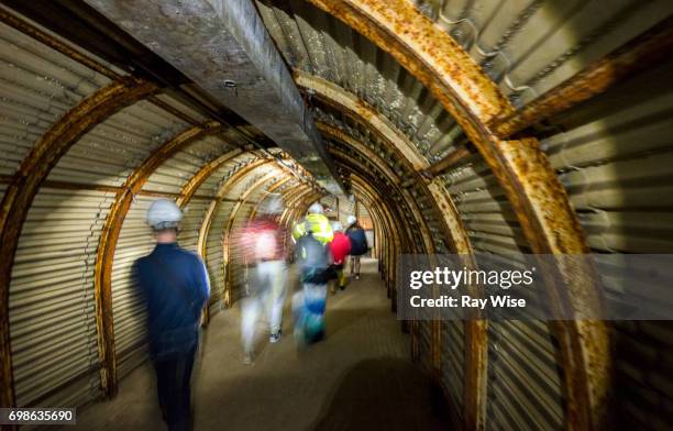underground tunnel system on the white cliffs of dover - white cliffs of dover stock pictures, royalty-free photos & images