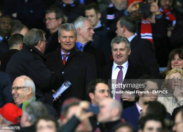 Ex Manchester United chairman David Gill in the stands.