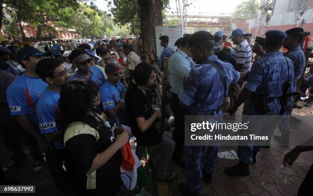 Security for Final match between India and Srilanka at Wankhede Stadium in Mumbai .