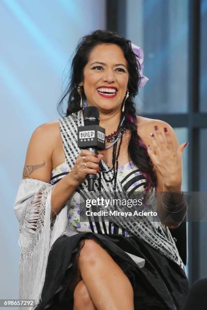 Singer-songwriter, Lila Downs visits Build to discuss BRIC "Celebrate Brooklyn!" Festiva at Build Studio on June 20, 2017 in New York City.