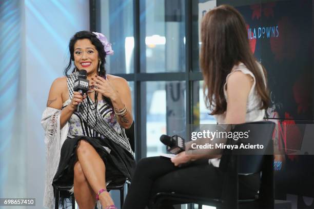 Singer-songwriter, Lila Downs visits Build to discuss BRIC "Celebrate Brooklyn!" Festiva at Build Studio on June 20, 2017 in New York City.