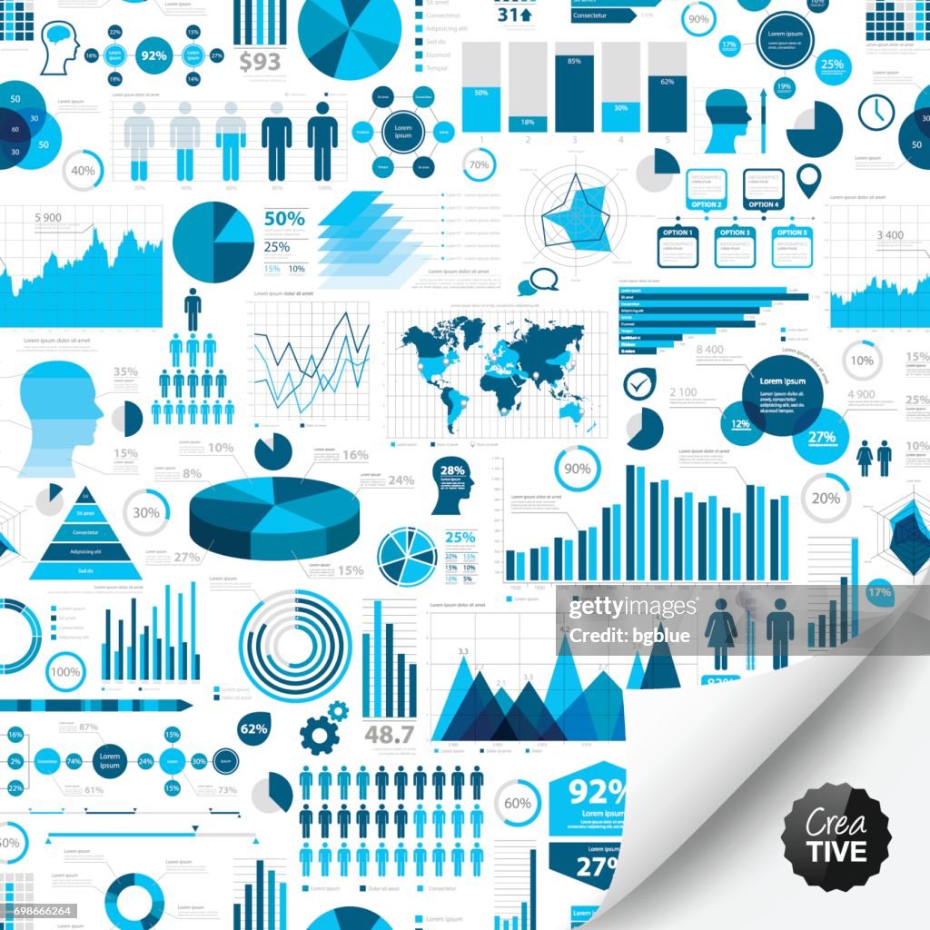 Paper Infographic Background Infographic Background With Curled Page High-Res Vector Graphic - Getty ...