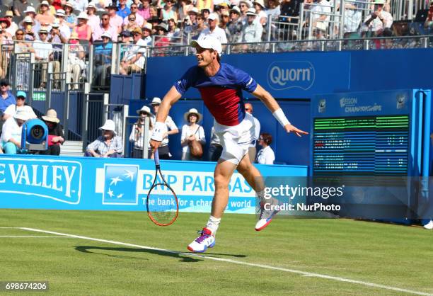 Andy Murray GBR against Jordan Thompson during Round One match on the second day of the ATP Aegon Championships at the Queen's Club in west London on...