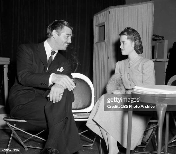 Clark Gable with Mary Taylor for CBS Radio program, Silver Theater, and the performance of For Richer, For Richer. Sunday, December 10, 1939....