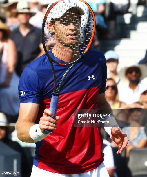 Andy Murray GBR against Jordan Thompson during Round One match on the second day of the ATP Aegon Championships at the Queen's Club in west London on...