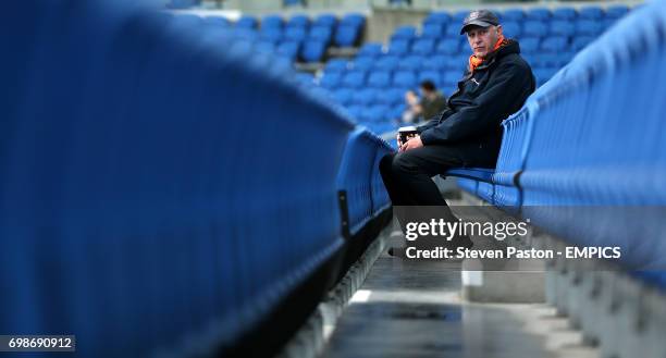 Lone Brighton fan in the stands before the game