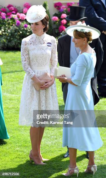 Catherine, Duchess of Cambridge and Carole Middleton attend Royal Ascot 2017 at Ascot Racecourse on June 20, 2017 in Ascot, England.