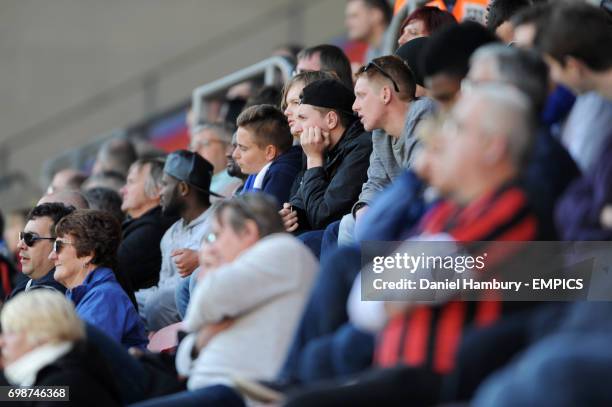 Brighton and Hove Albion fans look on from the stands