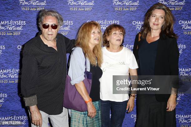 Composer Yves Simon, Actress Odile Michel, Director Diane Kurys and Actress Eleonore Klarwein attend "Diabolo Menthe" Retrospective at Cinema Le...