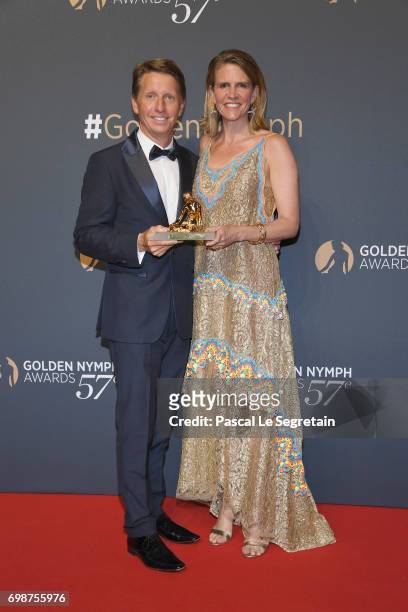 5l-R) Bradley Bell and Colleen Bell attend the closing ceremony of the 57th Monte Carlo TV Festival on June 20, 2017 in Monte-Carlo, Monaco.